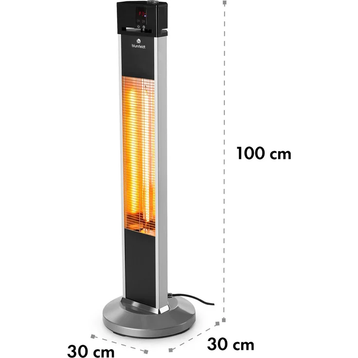 Blum Heat Guru Standheizstrahler 2000W 3 Heizstufen Fernbedienung silber, Heizstrahler – Bild 7