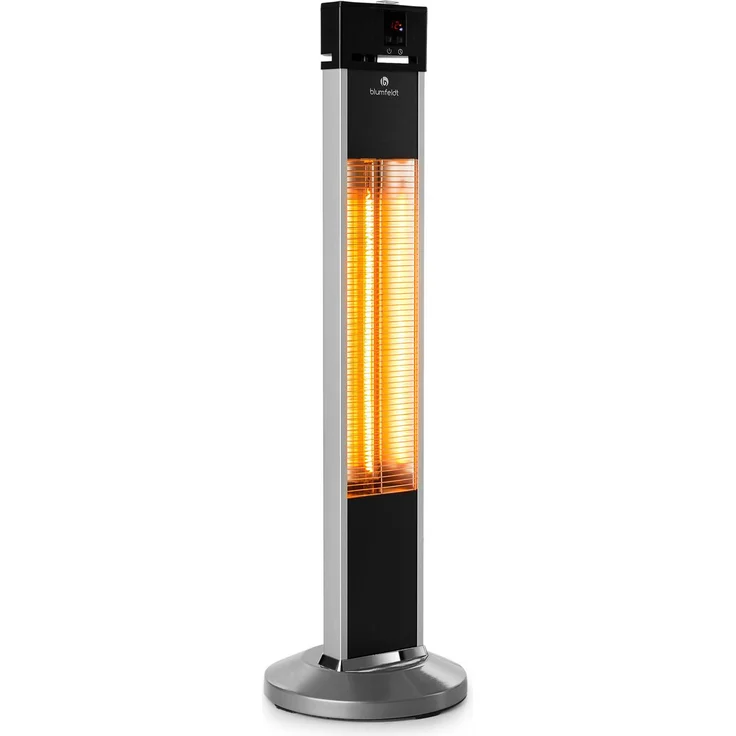 Blum Heat Guru Standheizstrahler 2000W 3 Heizstufen Fernbedienung silber, Heizstrahler – Bild 1
