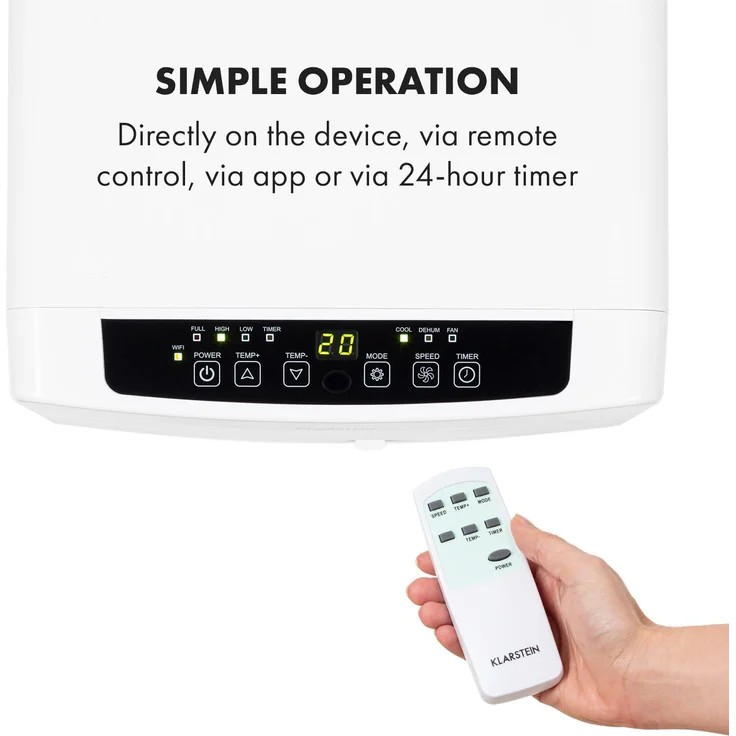 Klarstein Iceblock Ecosmart 9 Klimaanlage 3-in-1 9000 BTU App Steuerung Fernbedienung weiß Weiß, 7.000 BTU (10034656) – Bild 7