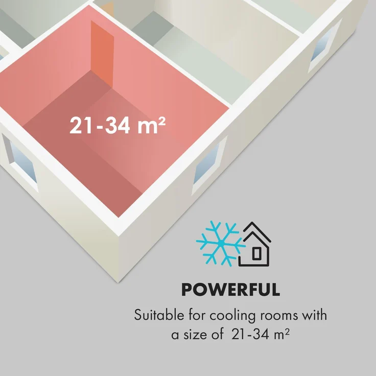 Klarstein Iceblock Ecosmart 9 Klimaanlage 3-in-1 9000 BTU App Steuerung Fernbedienung weiß Weiß, 7.000 BTU (10034656) – Bild 5