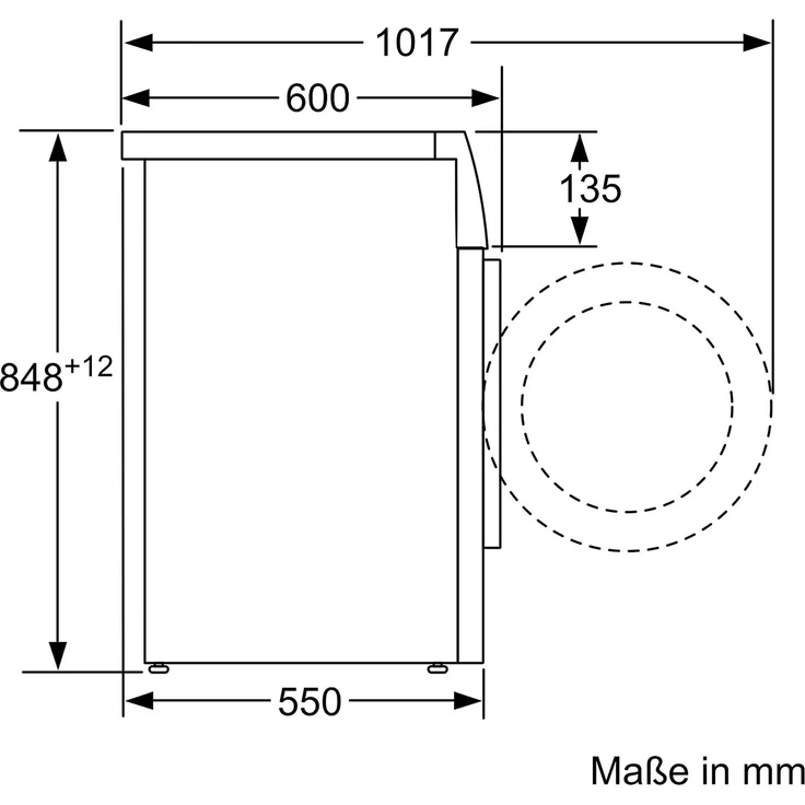 Siemens iQ300 WM14N122, Frontlader-Waschmaschine, D, Fassungsvermögen 7 kg, Standgerät, Breite 59,8 cm, Komfortverschluss, Nachlegefunktion – Bild 12