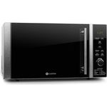 Klarstein Luminance Prime Mikrowelle mit Grill, Standgerät, 900 Watt, 28 Liter Garraum, Auftauen, silber