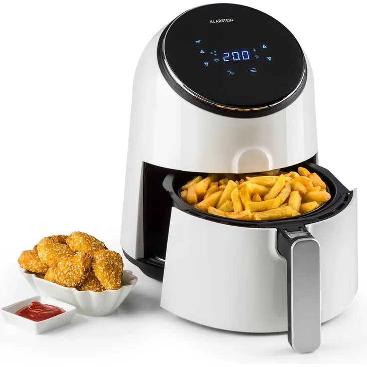 Klarstein AirVital Heißluftfritteuse 1300W 2,5l CeraPlus-Antihaft Touch weiß