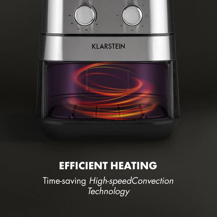 Klarstein AeroVital Heißluftfritteuse 1700W 5,4 Liter Timer Edelstahl silber – Bild 5