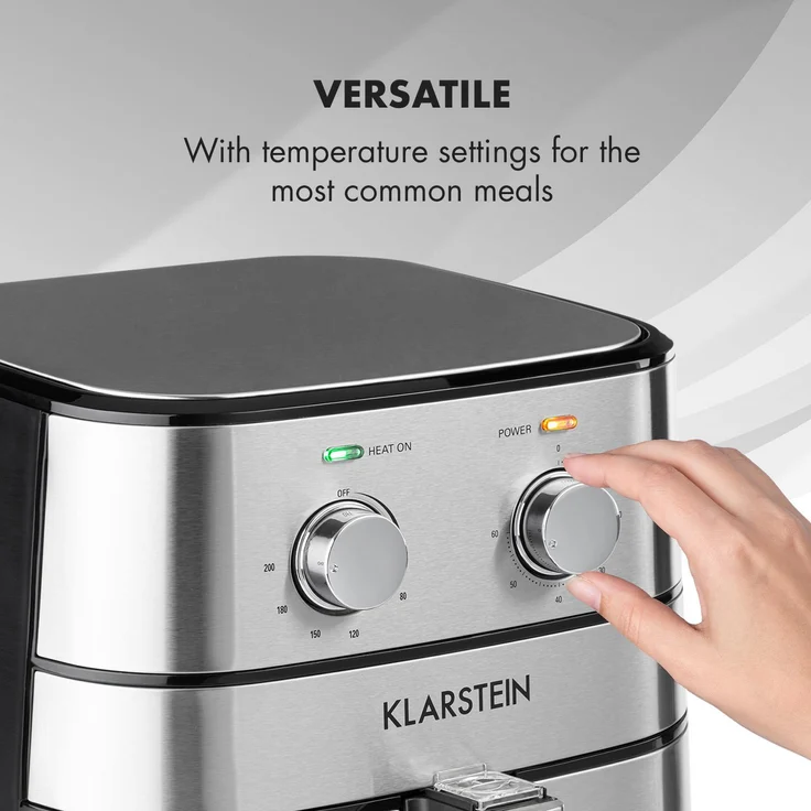 Klarstein AeroVital Heißluftfritteuse 1700W 5,4 Liter Timer Edelstahl silber – Bild 4