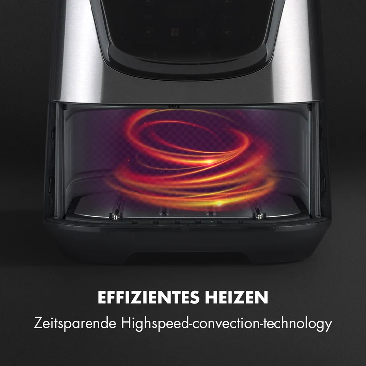 Klarstein Aero Vital deluxe Heißluftfritteuse 1700W 5,4 Liter Edelstahl silber – Bild 5