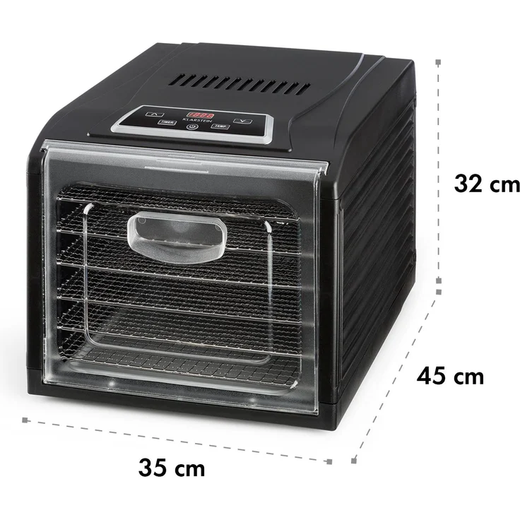 Klarstein Fruit Jerky Plus 6 Dörrautomat Timer 6 Ablagen Blech 420-500W schwarz – Bild 7