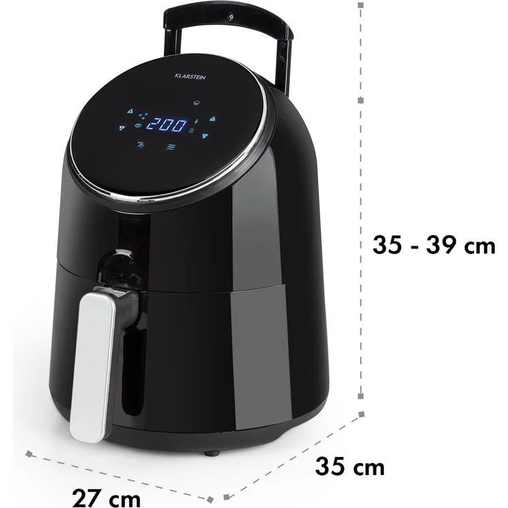 Klarstein AirVital Heißluftfritteuse 1300W 2,5l CeraPlus-Antihaft Touch schwarz – Bild 10