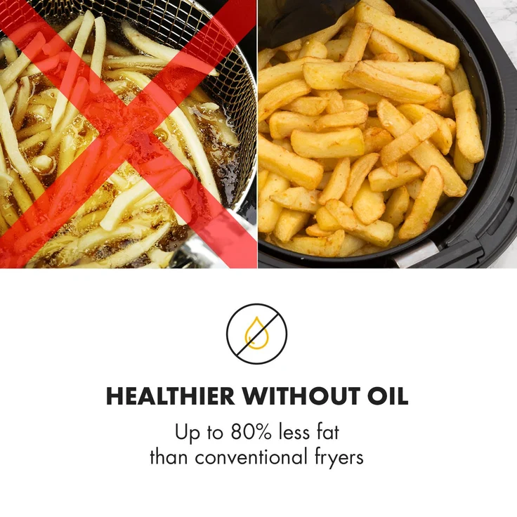 Klarstein AirVital Heißluftfritteuse 1300W 2,5l CeraPlus-Antihaft Touch schwarz – Bild 7