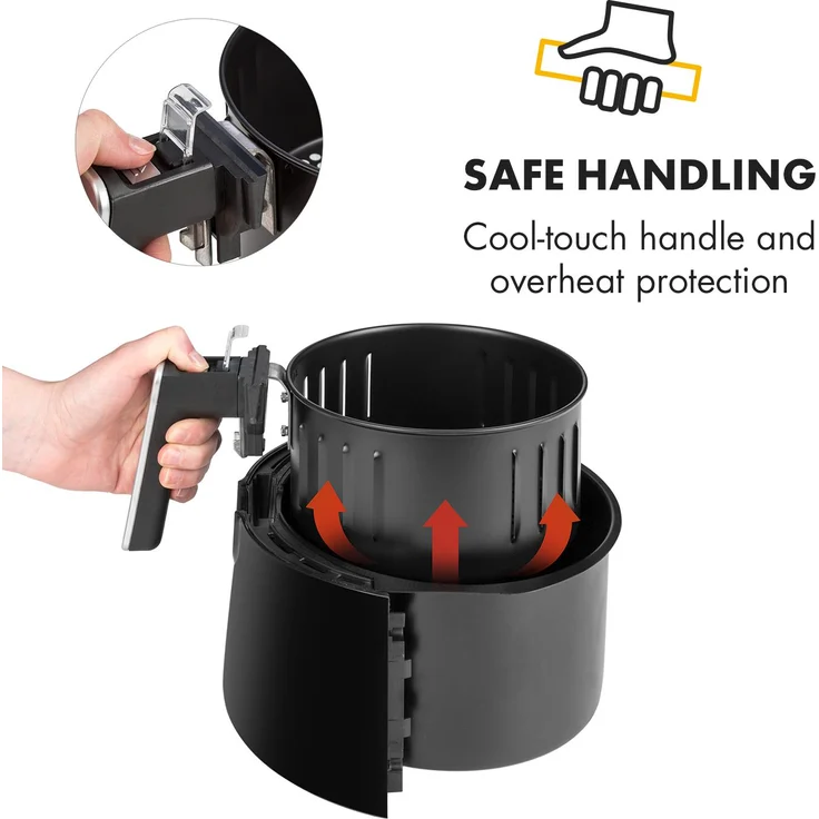 Klarstein AirVital Heißluftfritteuse 1300W 2,5l CeraPlus-Antihaft Touch schwarz – Bild 8