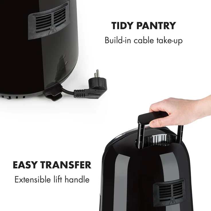 Klarstein AirVital Heißluftfritteuse 1300W 2,5l CeraPlus-Antihaft Touch schwarz – Bild 9