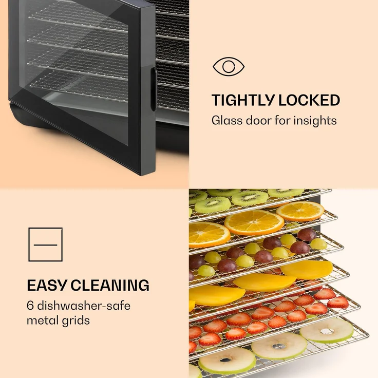 Klarstein Arizona Jerky Dörrautomat 500W 35-70°C digitales Touch-Display schwarz – Bild 3
