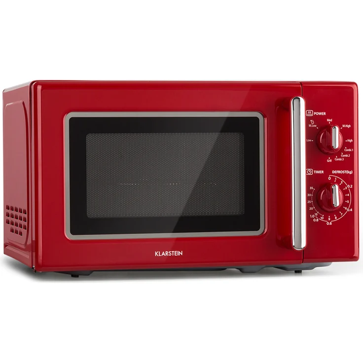 Klarstein Caroline Retro-Design Mikrowellen mit Grill, Standgerät, 20 Liter, 700 W, QuickSelect, rot – Bild 1