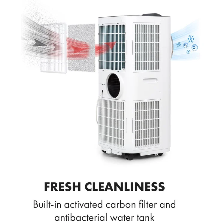 Klarstein Kraftwerk Smart 10K mobile Klimaanlage 10.000 BTU, 2,9 kW App-Steuerung Fernbedienung weiß (10034666) – Bild 8