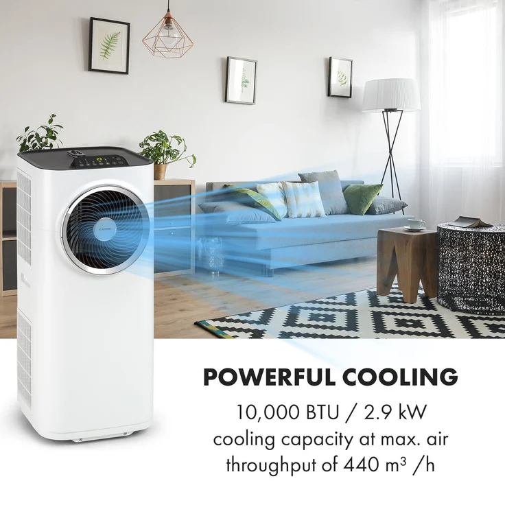 Klarstein Kraftwerk Smart 10K mobile Klimaanlage 10.000 BTU, 2,9 kW App-Steuerung Fernbedienung weiß (10034666) – Bild 4