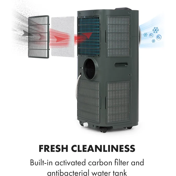 Klarstein Kraftwerk Smart 10K mobile Klimaanlage 10.000 BTU, 2,9 kW App-Steuerung Fernbedienung anthrazit (10034667) – Bild 8