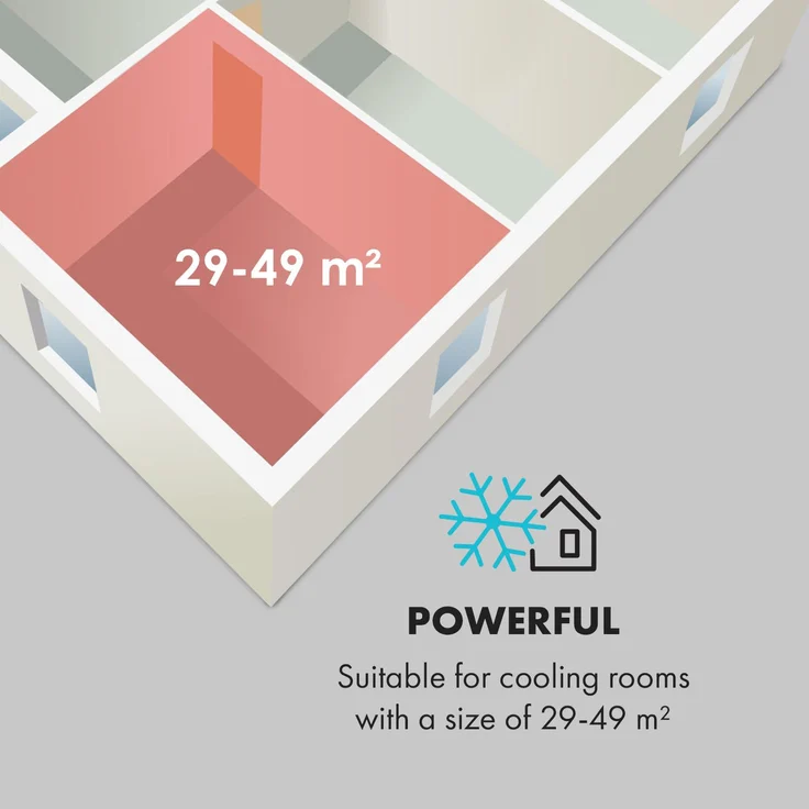 Klarstein Kraftwerk Smart 10K mobile Klimaanlage 10.000 BTU, 2,9 kW App-Steuerung Fernbedienung anthrazit (10034667) – Bild 5