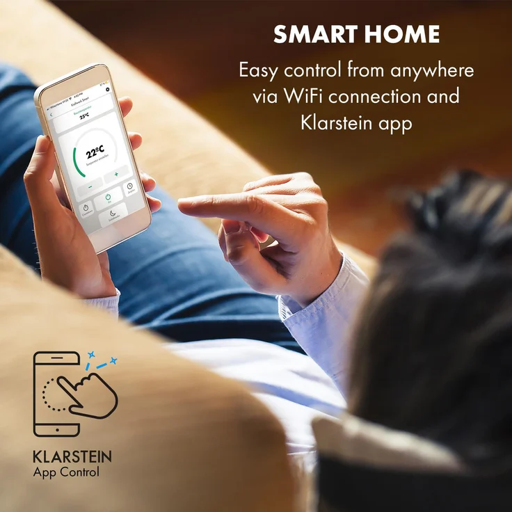 Klarstein Kraftwerk Smart 12K mobile Klimaanlage 12.000 BTU, 3,5 kW App-Steuerung Fernbedienung anthrazit (10034665) – Bild 2