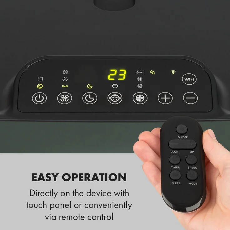 Klarstein Kraftwerk Smart 12K mobile Klimaanlage 12.000 BTU, 3,5 kW App-Steuerung Fernbedienung anthrazit (10034665) – Bild 5