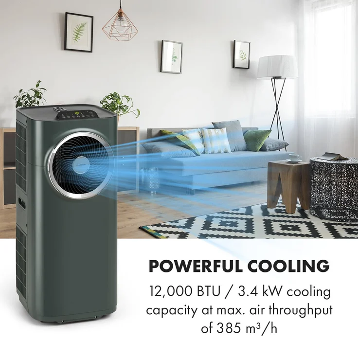 Klarstein Kraftwerk Smart 12K mobile Klimaanlage 12.000 BTU, 3,5 kW App-Steuerung Fernbedienung anthrazit (10034665) – Bild 3