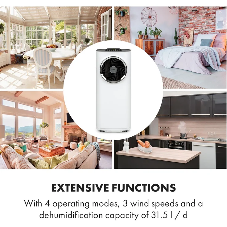 Klarstein Kraftwerk Smart 12K mobile Klimaanlage 12.000 BTU, 3,5 kW App-Steuerung Fernbedienung weiß (10034664) – Bild 6