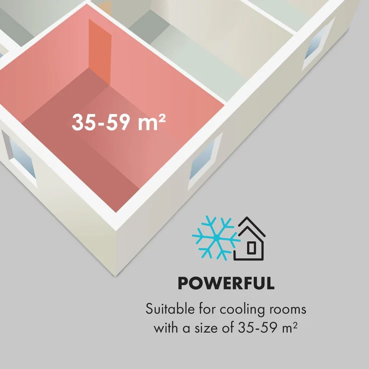 Klarstein Kraftwerk Smart 12K mobile Klimaanlage 12.000 BTU, 3,5 kW App-Steuerung Fernbedienung weiß (10034664) – Bild 4