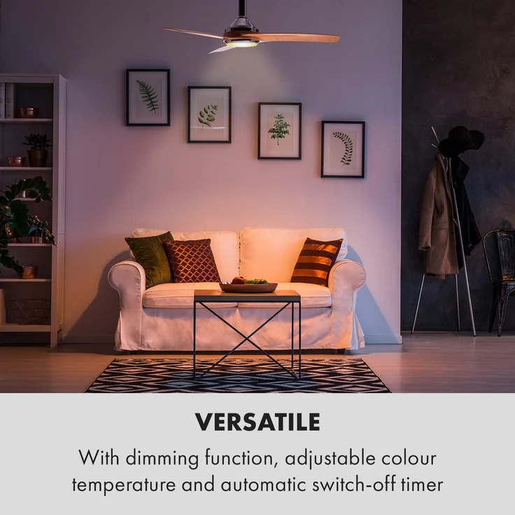 Klarstein Silent Service Deckenventilator Ø: 128 cm, Leistung: 25 Watt Holzoptik braun – Bild 8