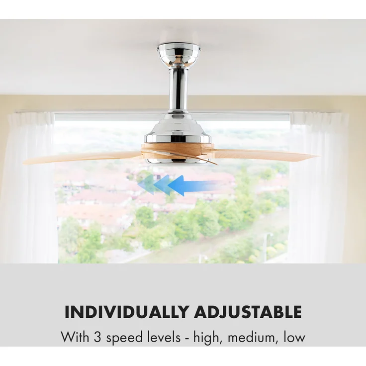 Klarstein Silent Service Deckenventilator Ø: 128 cm, Leistung: 25 Watt Holzoptik braun – Bild 6