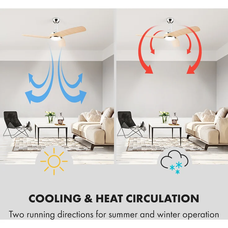 Klarstein Silent Service Deckenventilator Ø: 128 cm, Leistung: 25 Watt Holzoptik braun – Bild 5