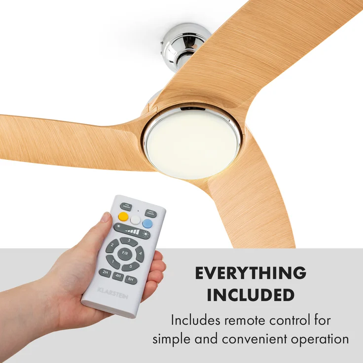 Klarstein Silent Service Deckenventilator Ø: 128 cm, Leistung: 25 Watt Holzoptik braun – Bild 4