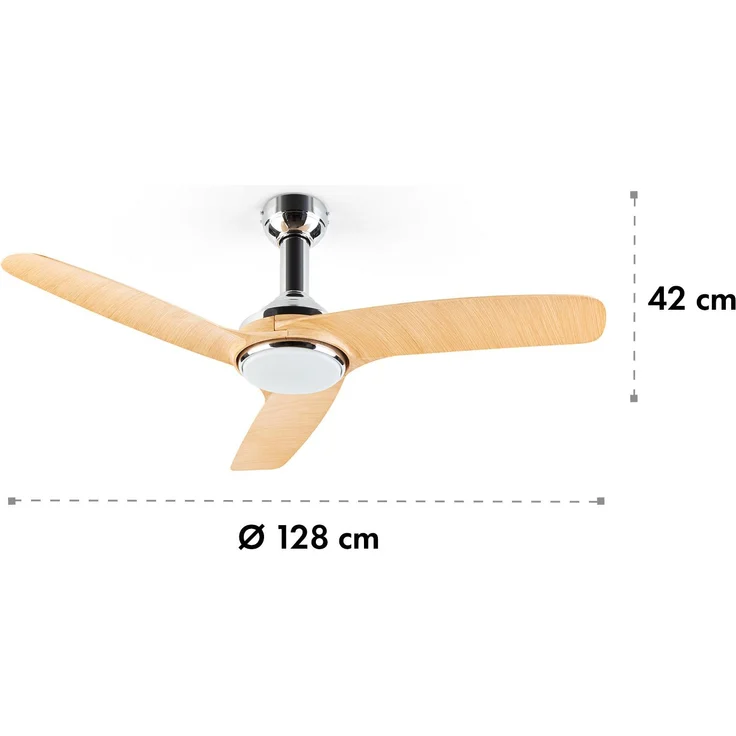 Klarstein Silent Service Deckenventilator Ø: 128 cm, Leistung: 25 Watt Holzoptik braun – Bild 9