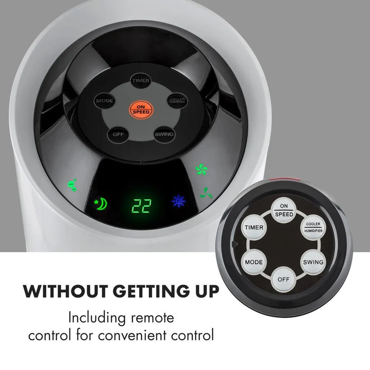 Klarstein Skyscraper Ice 4-in-1 Ventilator Luftkühler Luftbefeuchter 6 l |  30 W | Fernbedienung – Bild 7