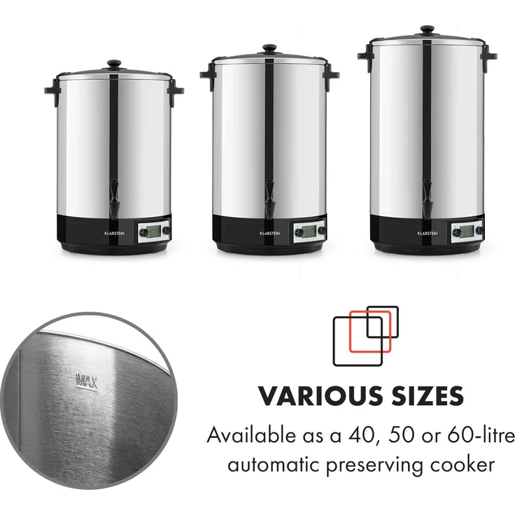 KonfiStar Digital Einkochautomat Getränkespender 2500W 100°C 180min Edelstahl 40 Ltr – Bild 9