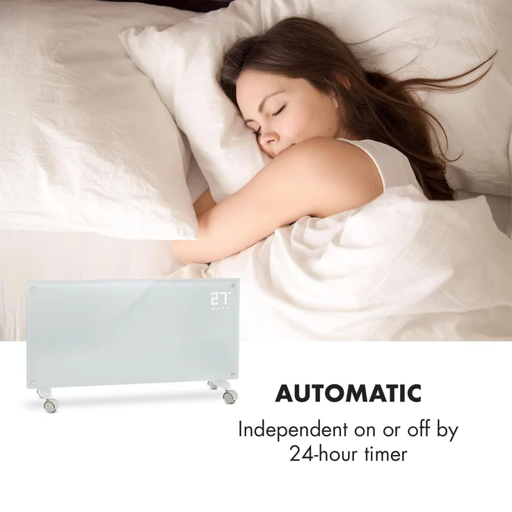 Klarstein Bornholm Konvektions-Heizgerät | 2 Heizstufen: 1000 - 2000 W | LED-Display | Timer | bis 40 m² | Standgerät | Wandgerät Weiß, Konvektor – Bild 4