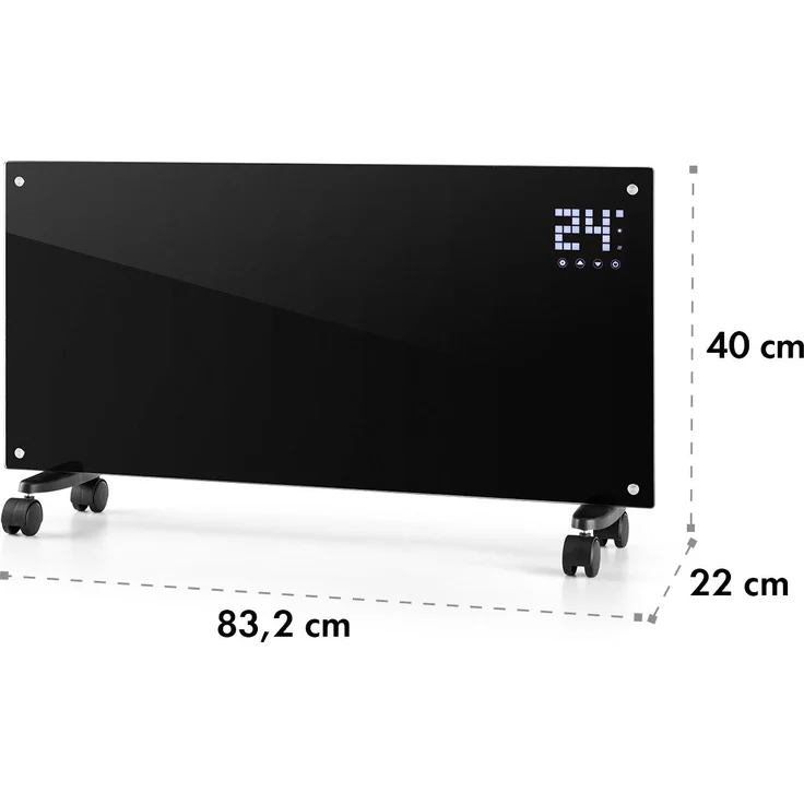 Klarstein Bornholm Konvektions-Heizgerät | 2 Heizstufen: 1000 - 2000 W | LED-Display | Timer | bis 40 m² | Standgerät | Wandgerät Schwarz, Konvektor – Bild 8