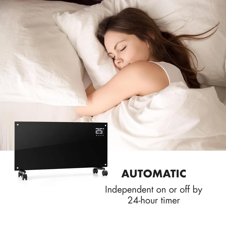 Klarstein Bornholm Konvektions-Heizgerät | 2 Heizstufen: 1000 - 2000 W | LED-Display | Timer | bis 40 m² | Standgerät | Wandgerät Schwarz, Konvektor – Bild 4