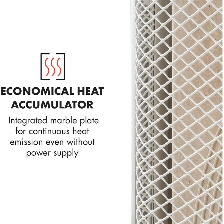 Klarstein HeatPal Marble Infrarot-Heizung 1300W 30 m² Wärmespeicher Marmor Aluminium, Wärmespeicher – Bild 5