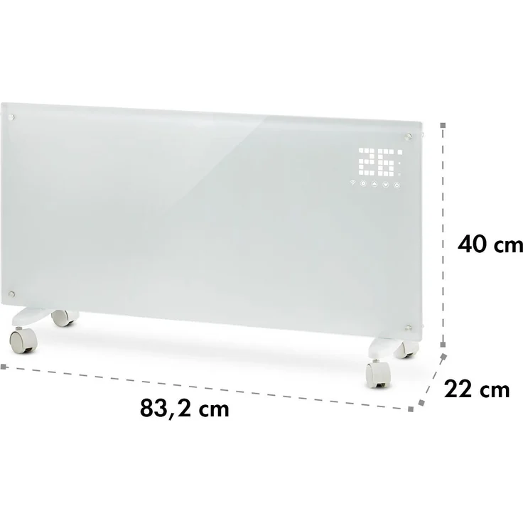 Klarstein Bornholm Smart Konvektions-Heizgerät 2000W WiFi LED-Display Timer IP24 Standgerät Wandinstallation Weiß, Konvektor – Bild 9
