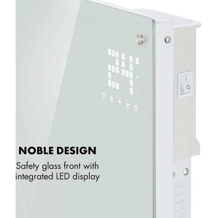 Klarstein Bornholm Smart Konvektions-Heizgerät 2000W WiFi LED-Display Timer IP24 Standgerät Wandinstallation Weiß, Konvektor – Bild 6