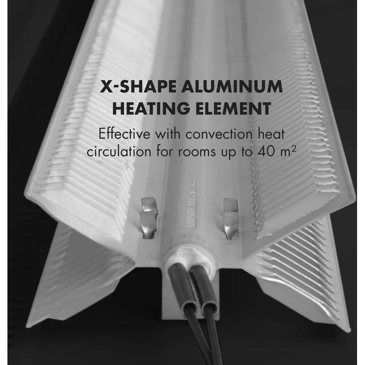 Klarstein Hot Spot Slimcurve Heizgerät 80x40cm 40m² 2000W 5-40°C LED IP24 weiß Schwarz, Konvektor – Bild 7