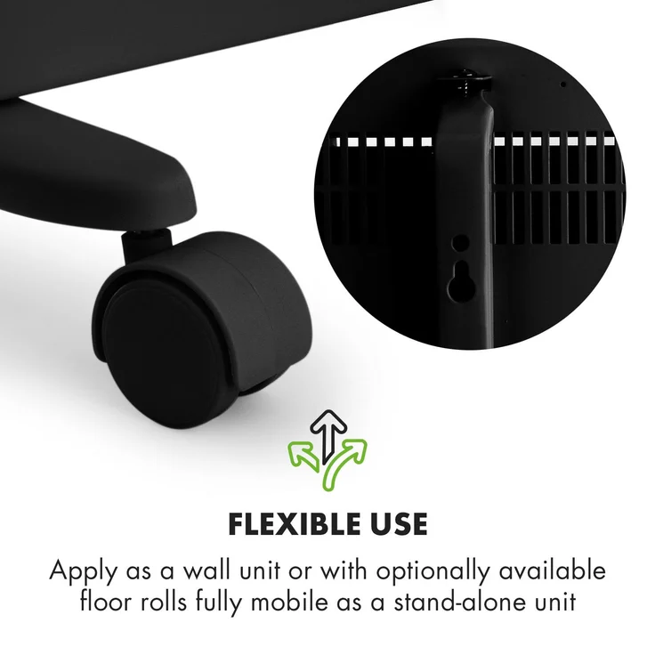 Klarstein Hot Spot Slimcurve Heizgerät 80x40cm 40m² 2000W 5-40°C LED IP24 weiß Schwarz, Konvektor – Bild 3