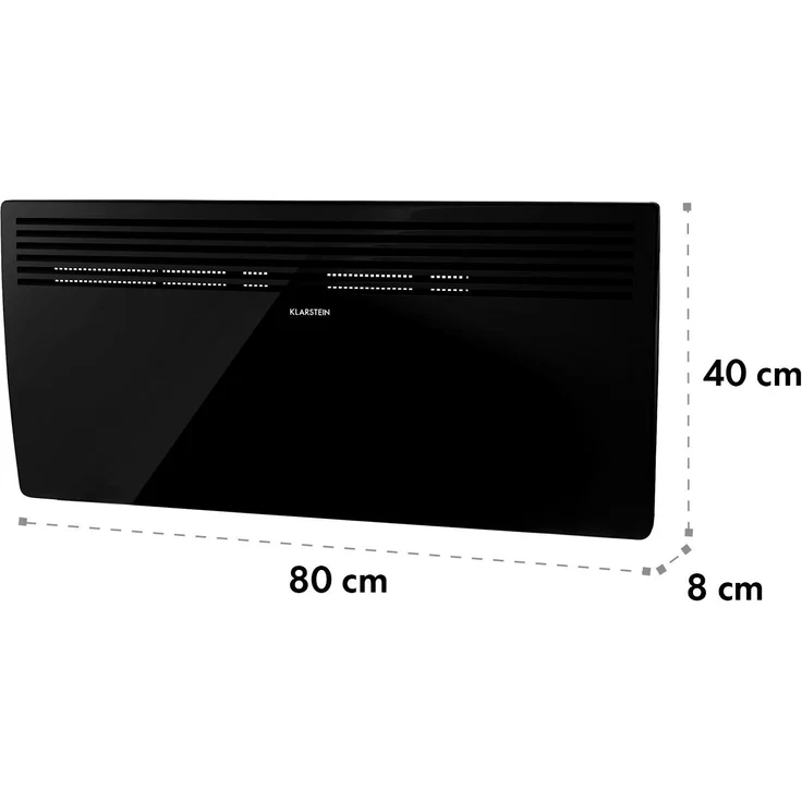 Klarstein Hot Spot Slimcurve Heizgerät 80x40cm 40m² 2000W 5-40°C LED IP24 weiß Schwarz, Konvektor – Bild 8