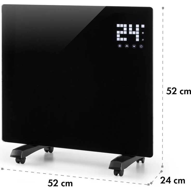 Klarstein Bornholm Single Konvektions-Heizgerät Thermostat Timer | 2 Heizstufen: 500 - 1000 W | bis 25 m² | Standgerät | Wandinstallation Schwarz, Konvektor – Bild 8