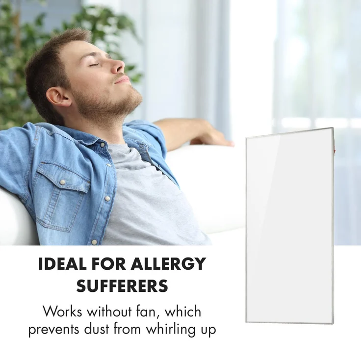 Klarstein Wonderwall 72 Infrarot-Heizung 720W Wochentimer IP24 weiß 60 x 120 cm, Infrarotheizung – Bild 5