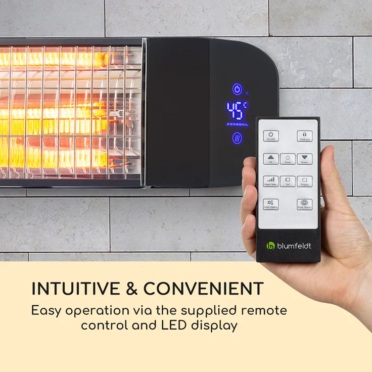 Klarstein Smartwave Infrarot-Heizstrahler Carbonröhre 2400W WiFi Appsteuerung schwarz, Heizstrahler – Bild 4