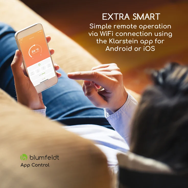 Klarstein Smartwave Infrarot-Heizstrahler Carbonröhre 2400W WiFi Appsteuerung schwarz, Heizstrahler – Bild 2