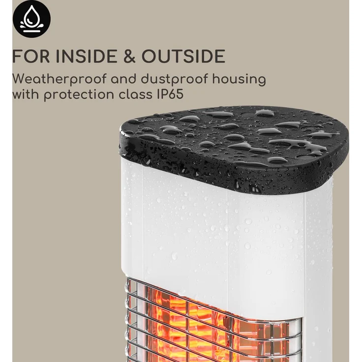 Blumfeldt Heat Guru Plus In & Out Heizstrahler 1200W 3 Heizstufen Fernbedienung weiß, Heizstrahler – Bild 4