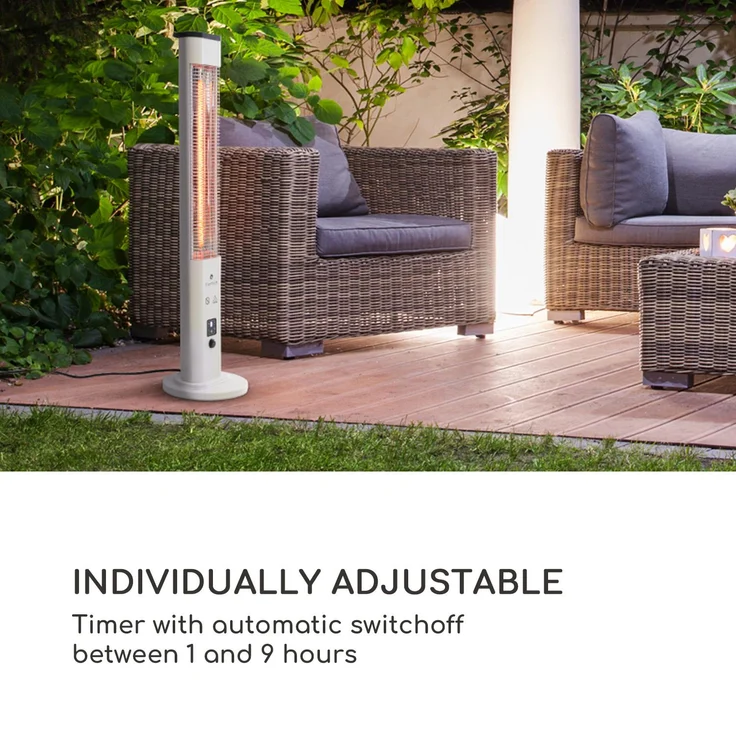Blumfeldt Heat Guru Plus In & Out Heizstrahler 1200W 3 Heizstufen Fernbedienung weiß, Heizstrahler – Bild 2