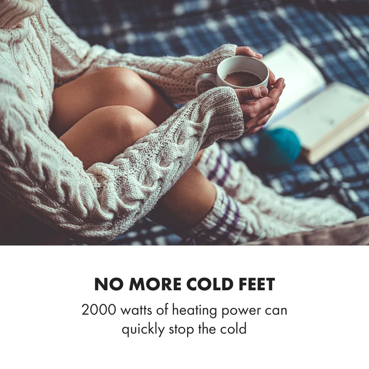 Klarstein Hot Spot Slimcurve Double Wave 2-in-1 Heizgerät 2000W Wochentimer Stahlblech, weiß, Konvektor – Bild 5