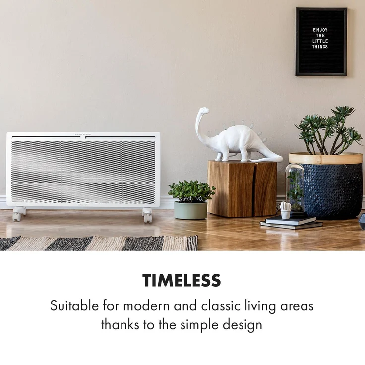 Klarstein Hot Spot Slimcurve Double Wave 2-in-1 Heizgerät 2000W Wochentimer Stahlblech, weiß, Konvektor – Bild 3